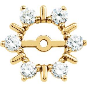 18K Yellow Gold 6 mm ID Earring Jacket Mounting
