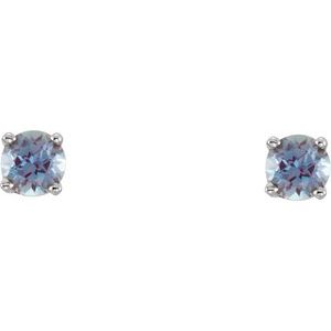 14K White Gold Lab-Grown Alexandrite Youth Earrings – image 2