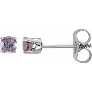 14K White Gold Lab-Grown Alexandrite Youth Earrings