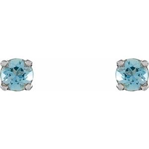Sterling Silver Imitation Blue Zircon Youth Earrings – image 2