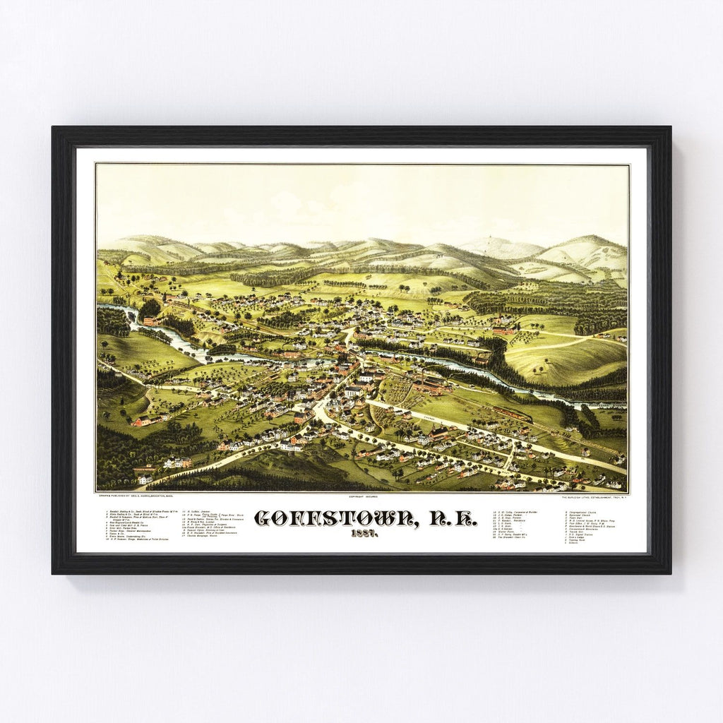 Vintage Map of Goffstown, New Hampshire 1887
