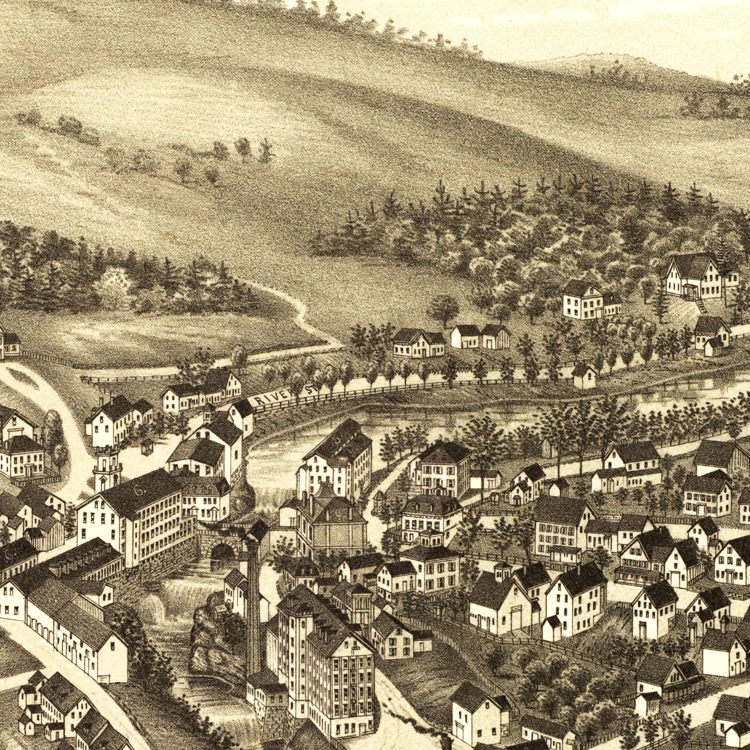 Vintage Map of Greenville, New Hampshire 1886