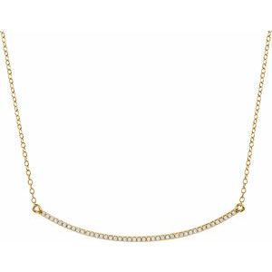 14K Yellow Gold 1/6 CTW Natural Diamond Bar 16-18" Necklace