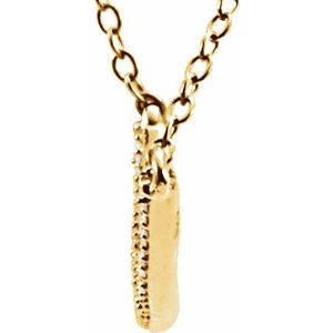 14K Yellow Gold 1/6 CTW Natural Diamond Bar 16-18" Necklace