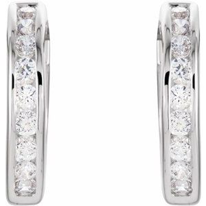 Sterling Silver Imitation Cubic Zirconia Hinged Hoop Earrings – image 2