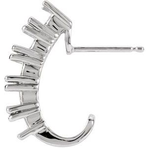 18K White Gold 3.6 mm Round J-Hoop Earring Mounting