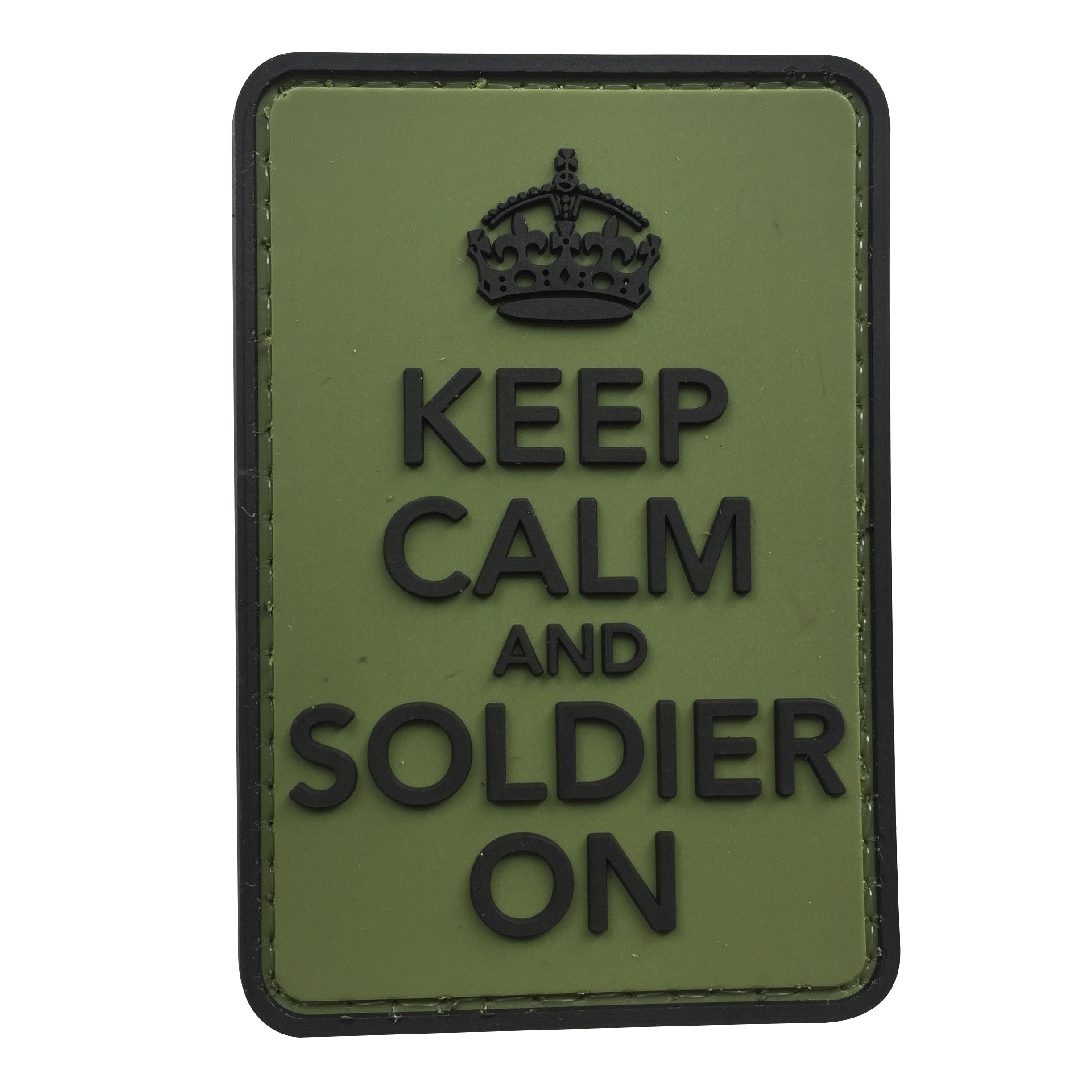 Keep Calm and Solider On PVC Patch OD Green