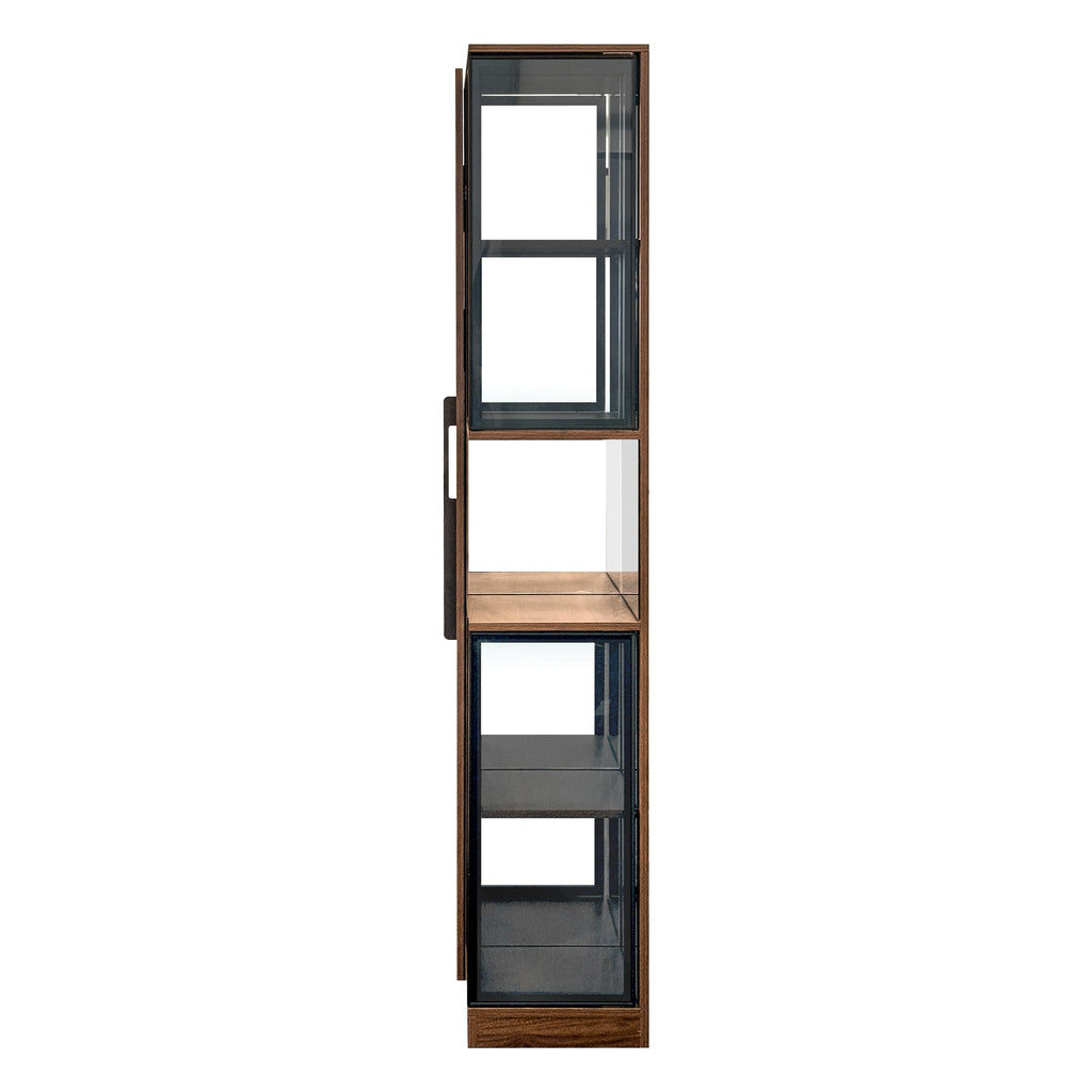 70' Display Cabinet with Glass Doors and Lights, with multi-functional pull-out multi-tier storage shelf , Wooden Display Storage Cabinets