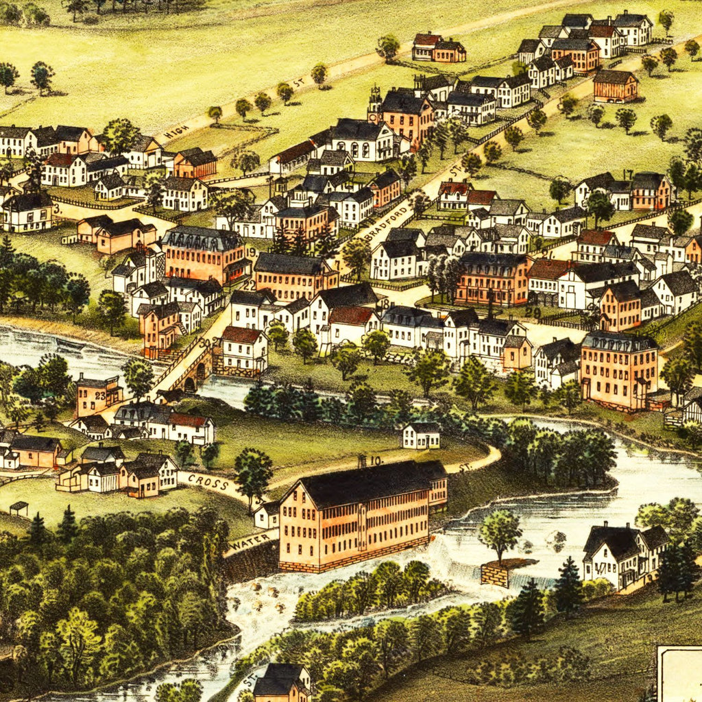 Vintage Map of Henniker, New Hampshire 1889