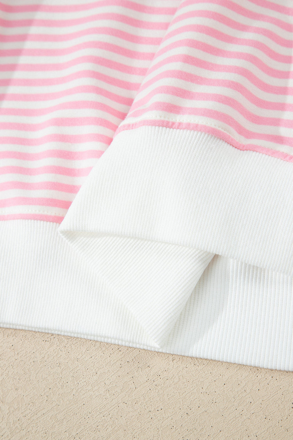 Stripe Oversize Mock Neck Sweatshirt & Shorts Set