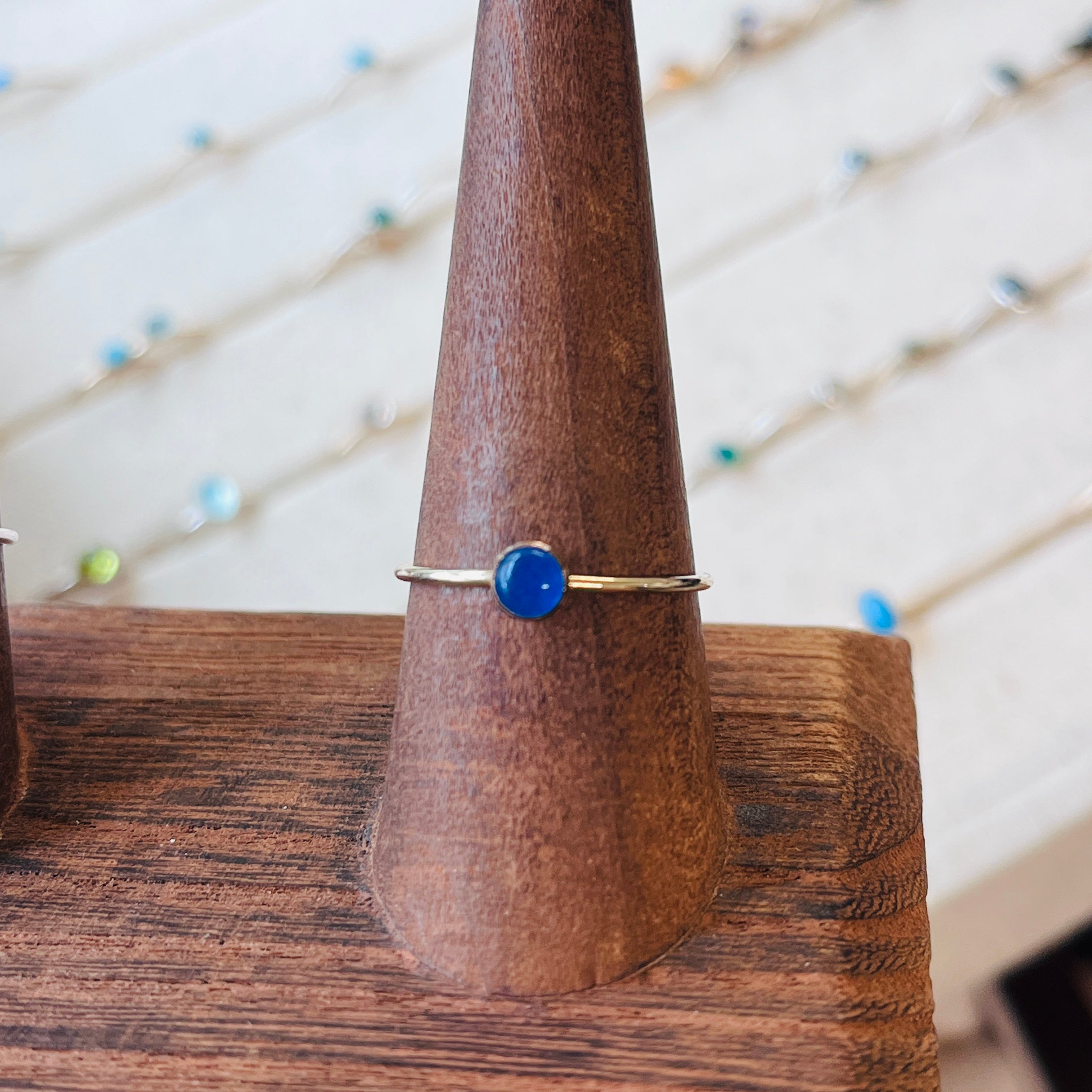 14K Gold Filled COBALT QUARTZ GEMSTONE RING