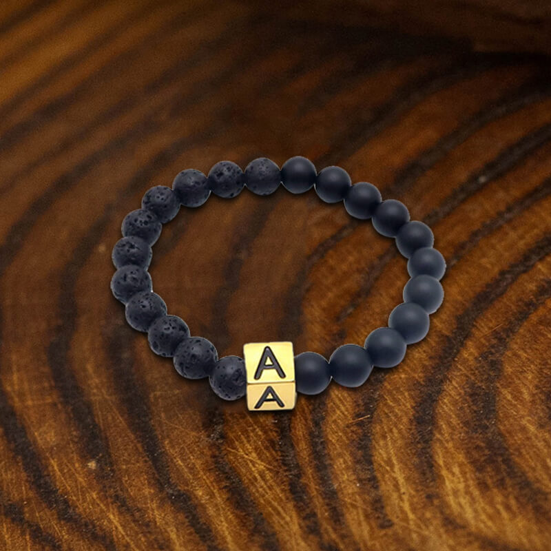 26 English Alphabet Stainless Steel Beads Bracelet