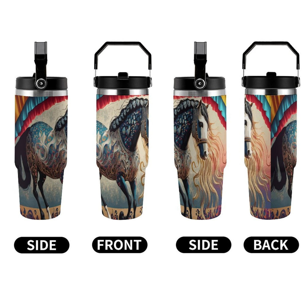 Bejeweled Horse 30 oz Stainless Steel Water Bottle Tumbler