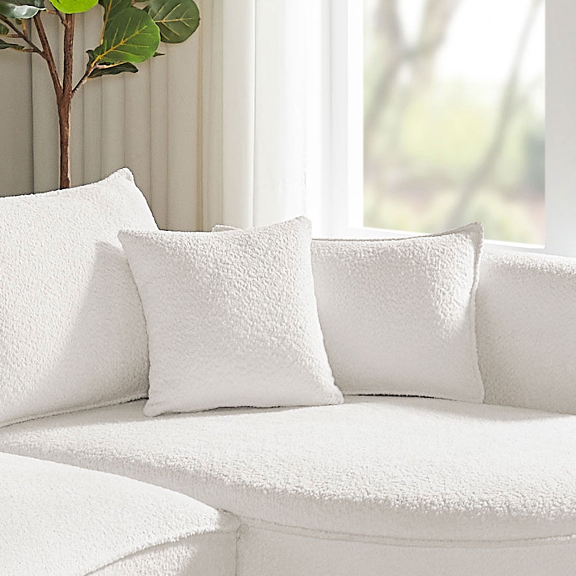 Curved Sofa with Ingenious Shape White