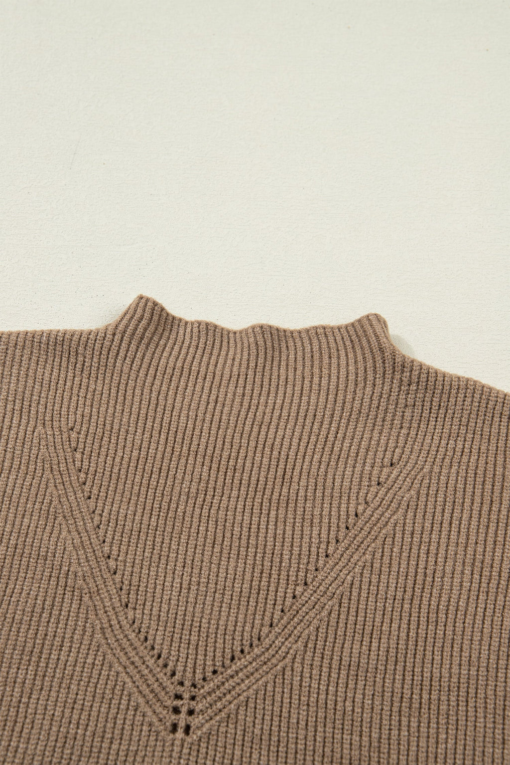 Solid Ribbed Knit Mock Neck Sleeveless Sweater