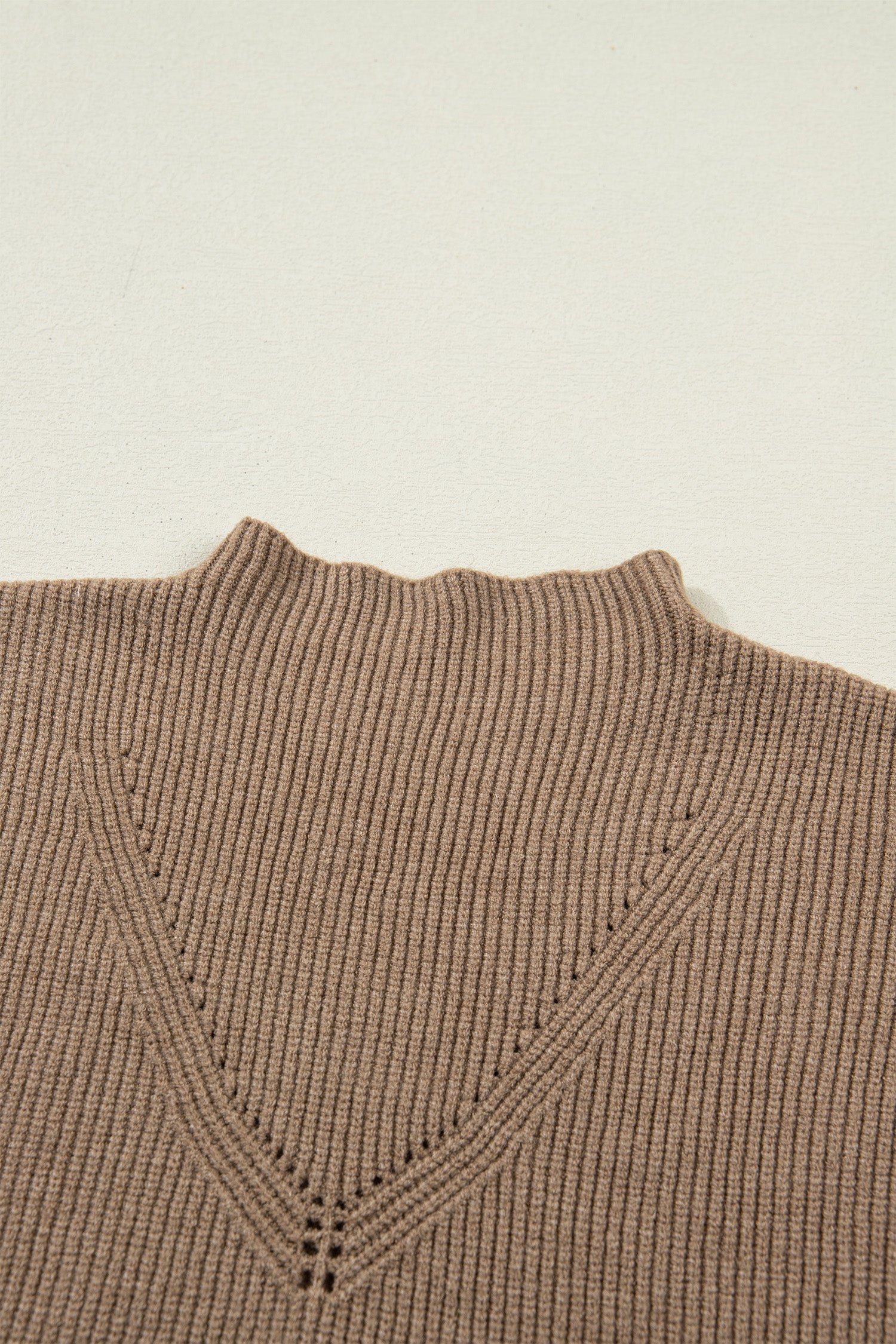 Solid Ribbed Knit Mock Neck Sleeveless Sweater
