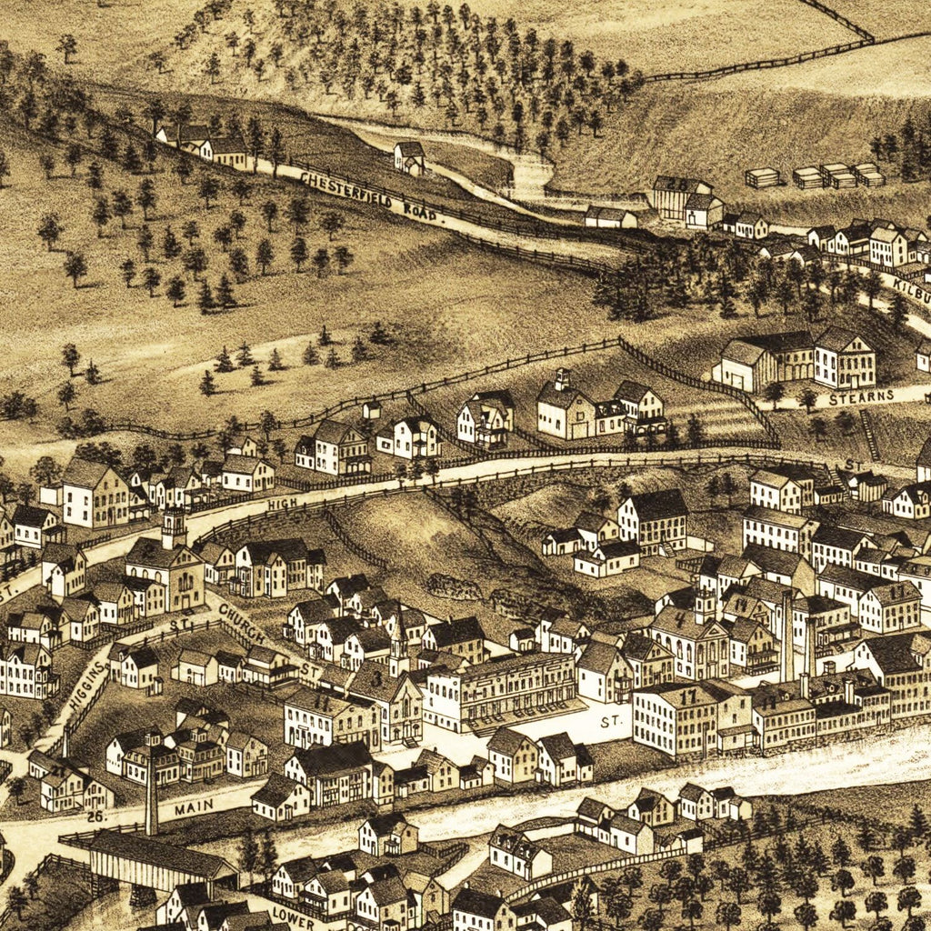 Vintage Map of Hinsdale, New Hampshire 1886