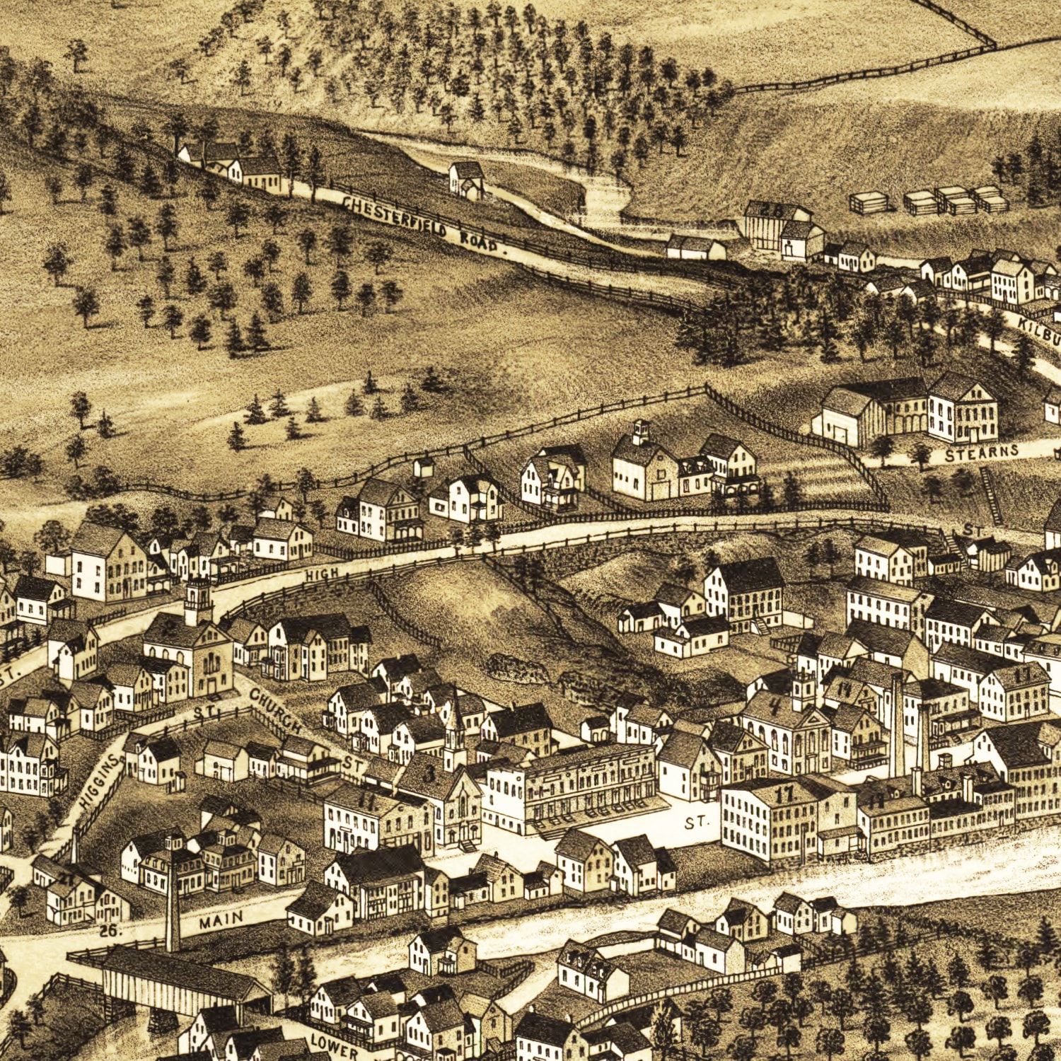 Vintage Map of Hinsdale, New Hampshire 1886