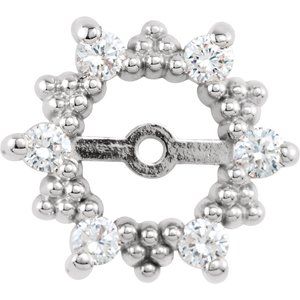 14K White Gold 1/3 CTW Natural Diamond Earring Jackets with 6 mm ID