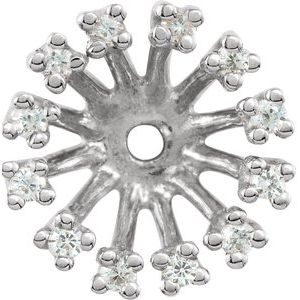 14K White Gold 1/5 CTW Natural Diamond Earring Jackets with 6.2 mm ID