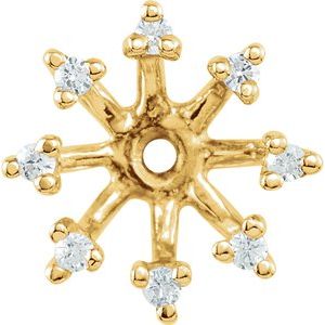 14K Yellow Gold 1/6 CTW Natural Diamond Earring Jackets