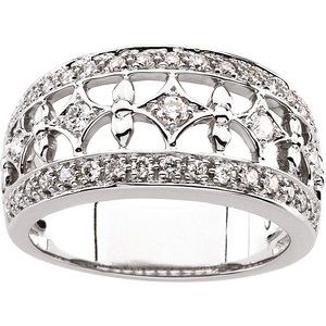 14K White Gold 1/2 CTW Natural Diamond Ring