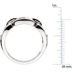 14K White Gold 1/3 CTW Natural Diamond Link Ring