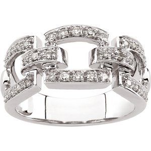 14K White Gold 1/3 CTW Natural Diamond Link Ring