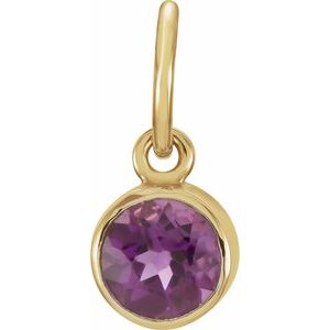14K Yellow Gold Posh Mommy® Imitation Amethyst Charm/Pendant