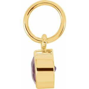 14K Yellow Gold Posh Mommy® Imitation Amethyst Charm/Pendant – image 2