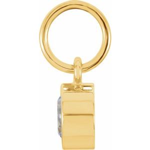 14K Yellow Gold Posh Mommy® Imitation Aquamarine Charm/Pendant – image 2