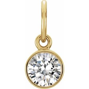 14K Yellow Gold Posh Mommy® Imitation Diamond Charm/Pendant