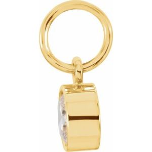 14K Yellow Gold Posh Mommy® Imitation Diamond Charm/Pendant – image 2