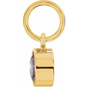 14K Yellow Gold Posh Mommy® Imitation Alexandrite Charm/Pendant – image 2