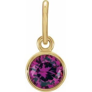 14K Yellow Gold Posh Mommy® Imitation Ruby Charm/Pendant