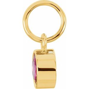 14K Yellow Gold Posh Mommy® Imitation Ruby Charm/Pendant – image 2