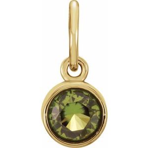 14K Yellow Gold Posh Mommy® Imitation Peridot Charm/Pendant