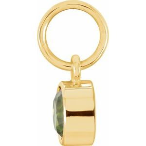 14K Yellow Gold Posh Mommy® Imitation Peridot Charm/Pendant – image 2
