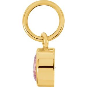 14K Yellow Gold Posh Mommy® Imitation Pink Tourmaline Charm/Pendant – image 2