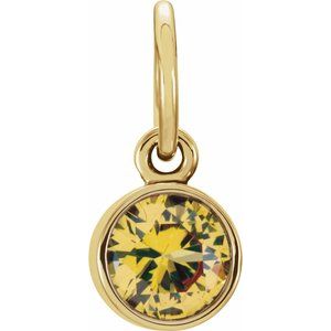 14K Yellow Gold Posh Mommy® Imitation Citrine Charm/Pendant