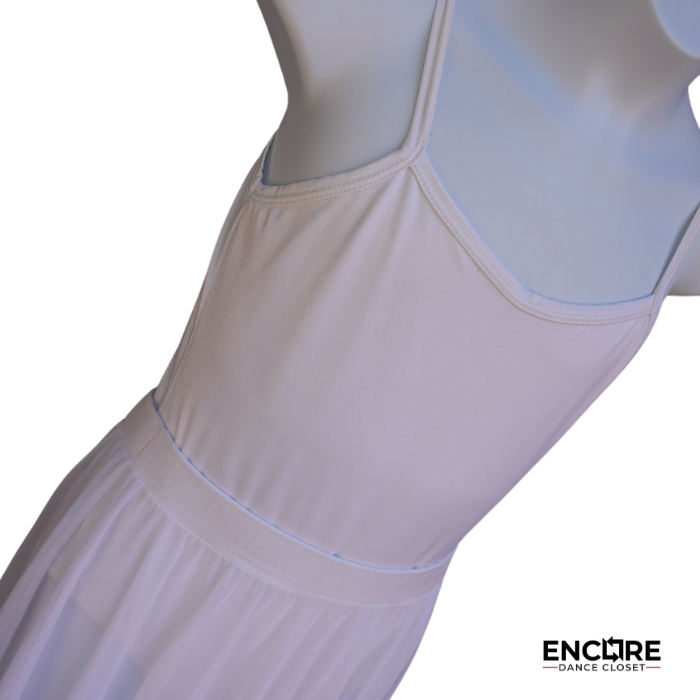 White Leotard with Mesh Skirt