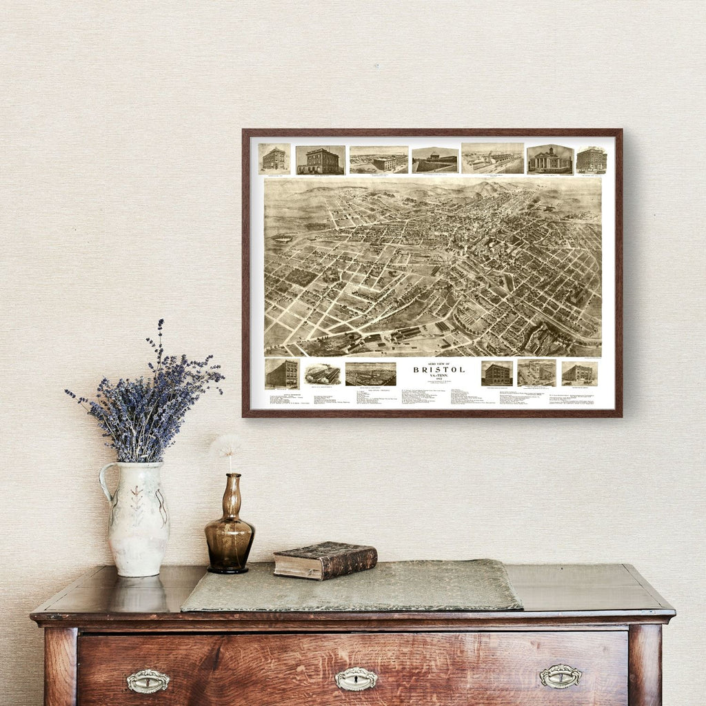 Vintage Map of Bristol, Virginia 1912