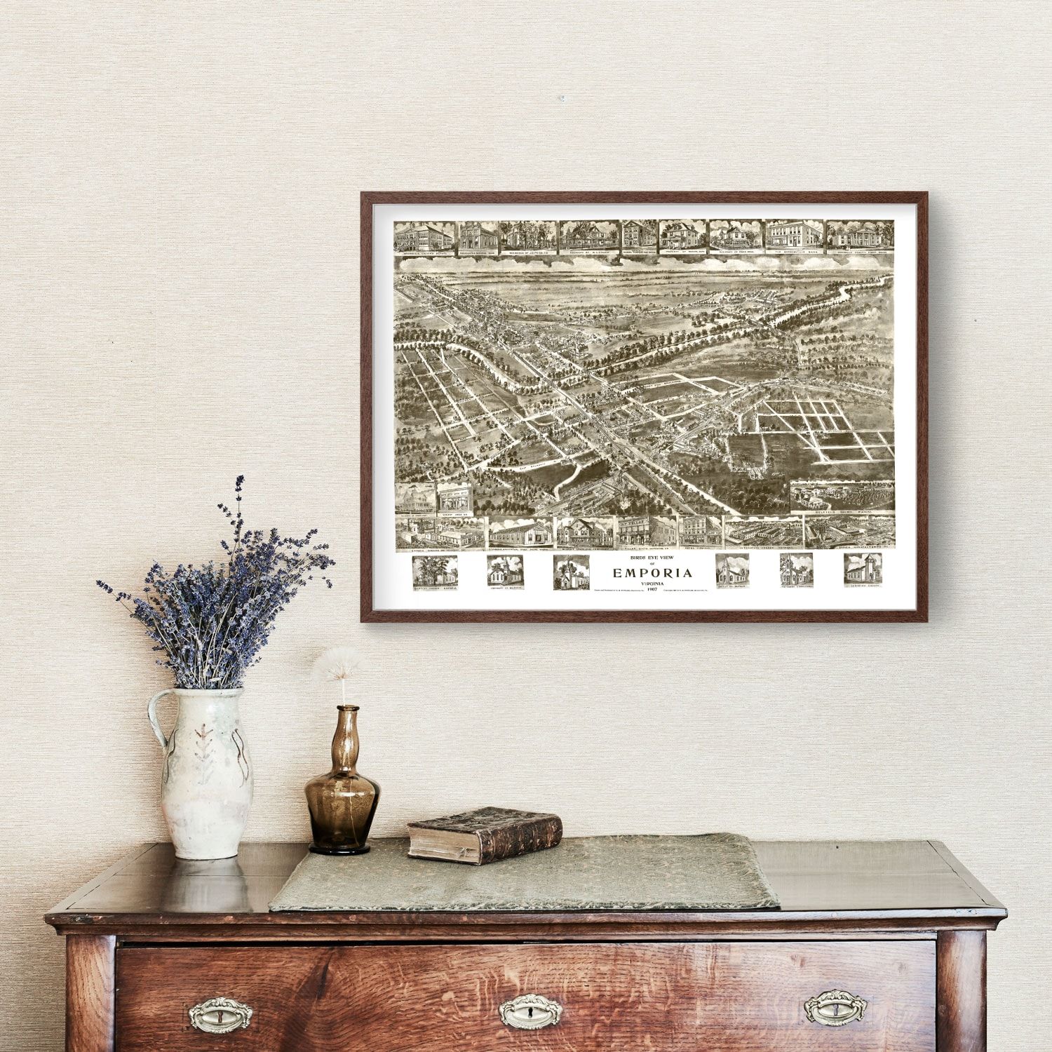 Vintage Map of Emporia, Virginia 1907