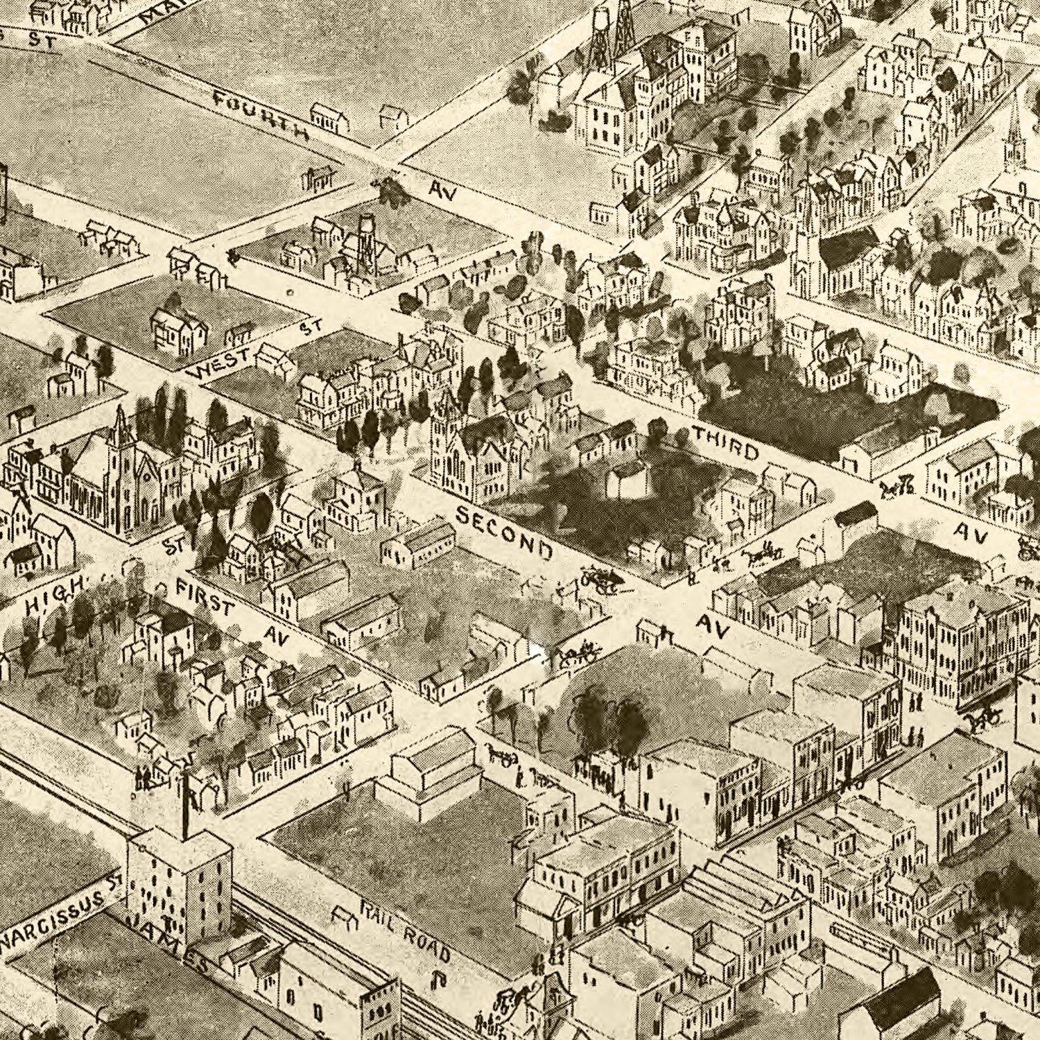 Vintage Map of Franklin, Virginia 1907