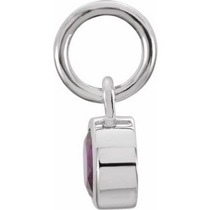 Sterling Silver Posh Mommy® Imitation Mozambique Garnet Charm/Pendant – image 2