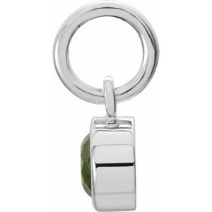 14K White Gold Posh Mommy® Imitation Peridot Charm/Pendant – image 2