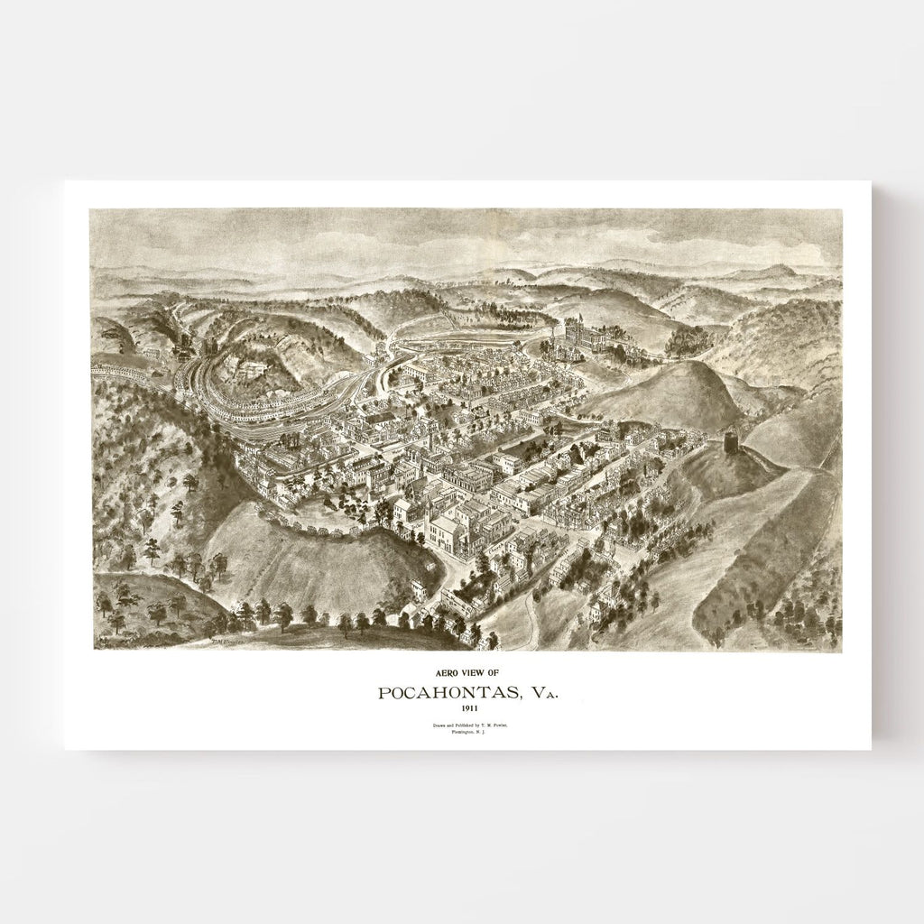 Vintage Map of Pocahontas, Virginia 1911