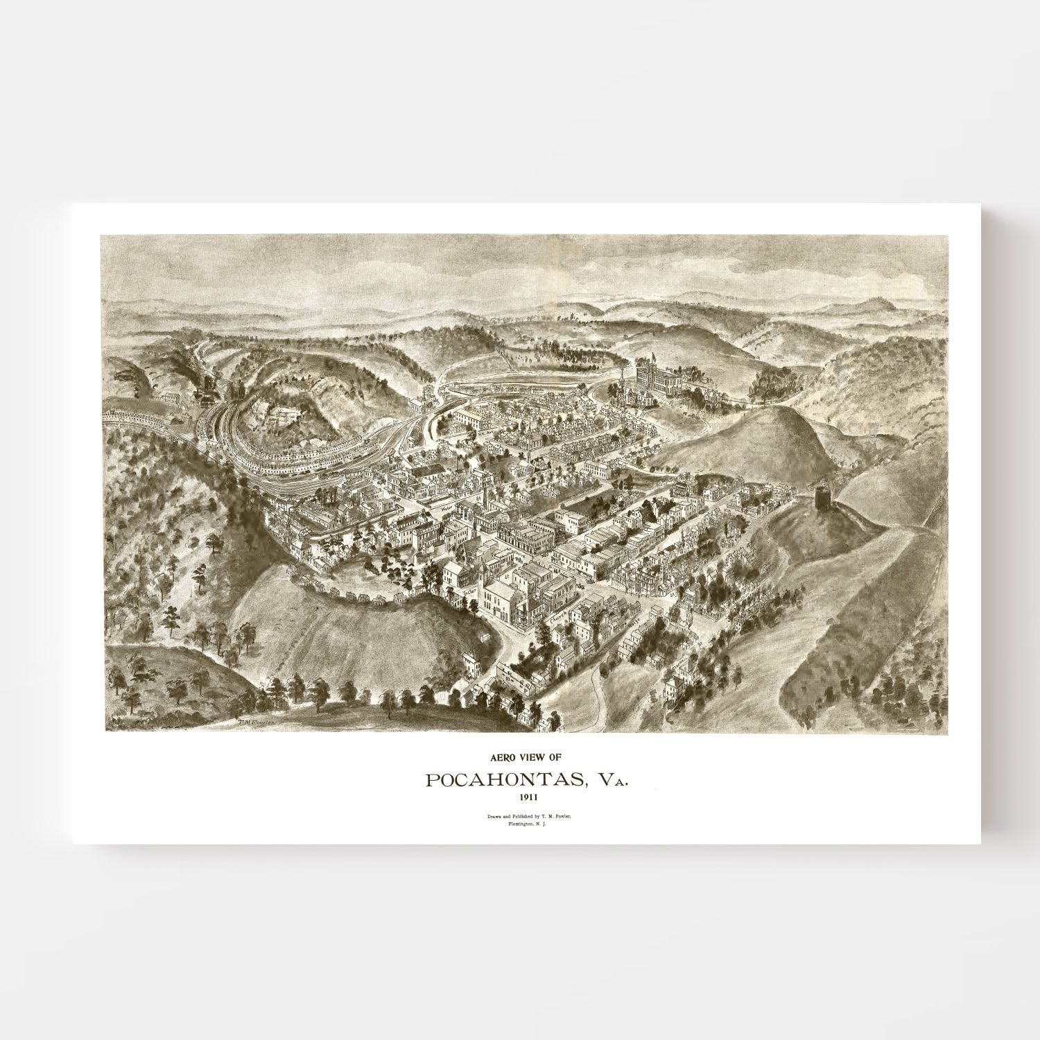 Vintage Map of Pocahontas, Virginia 1911