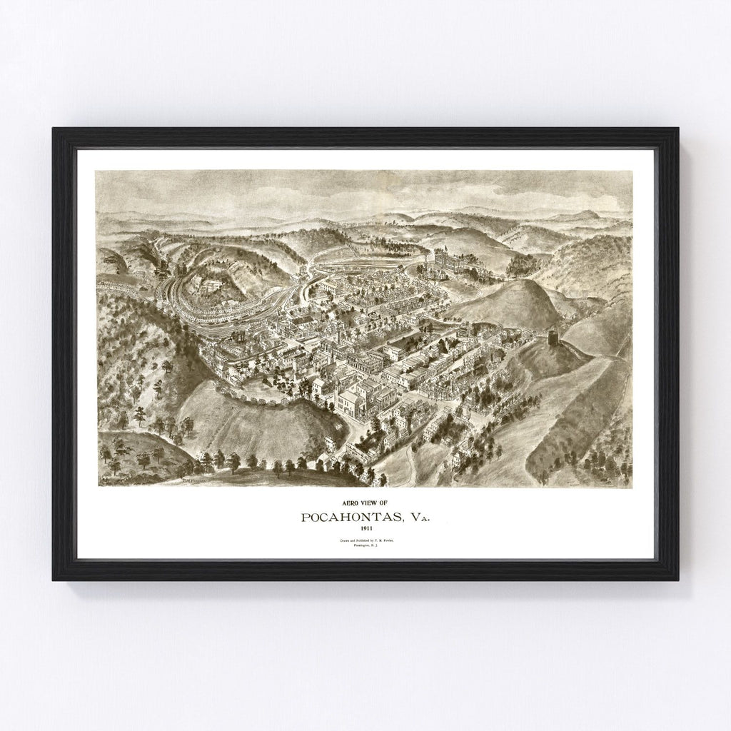 Vintage Map of Pocahontas, Virginia 1911