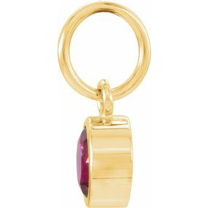 14K Yellow Gold Posh Mommy® Imitation Garnet Charm/Pendant – image 2